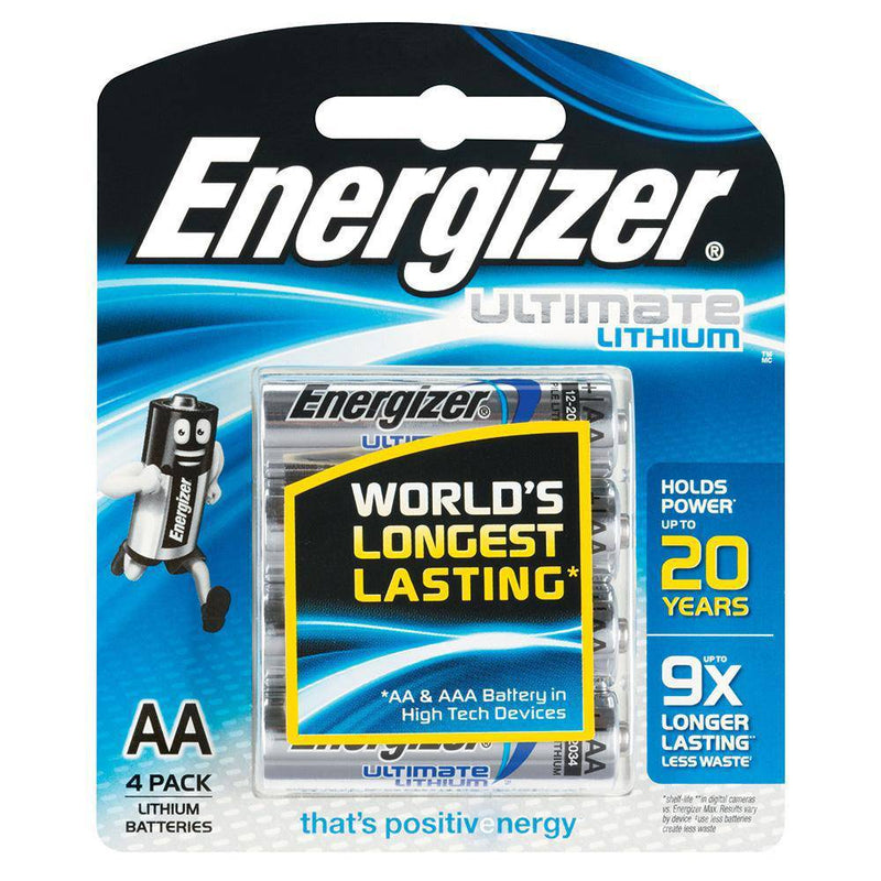 Energizer Lithium AA 4 Pack - NZ Battery Specialists New Zealand