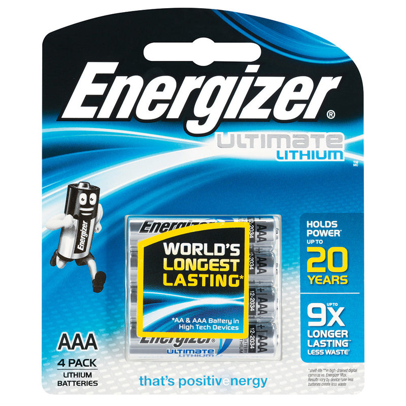 Energizer Lithium AAA 4 Pack - NZ Battery Specialists New Zealand