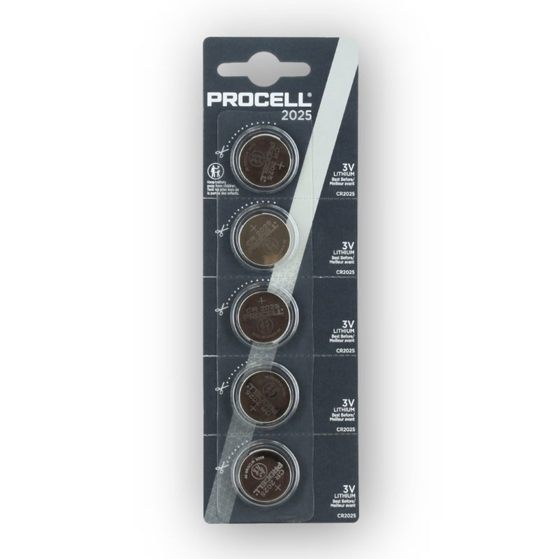PROCELL CR2025 3V Lithium Coin Battery Bulk Strip of 5 - NZ Battery Specialists New Zealand