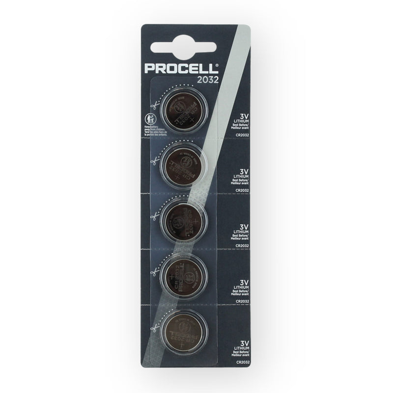 PROCELL CR2032 3V Lithium Coin Battery Bulk Strip of 5 - NZ Battery Specialists New Zealand